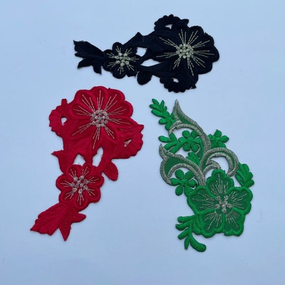 Iron On Patches Multi Color Flower Embroidery Patches for Clothes Jacket Lot 3 - Picture 2 of 9